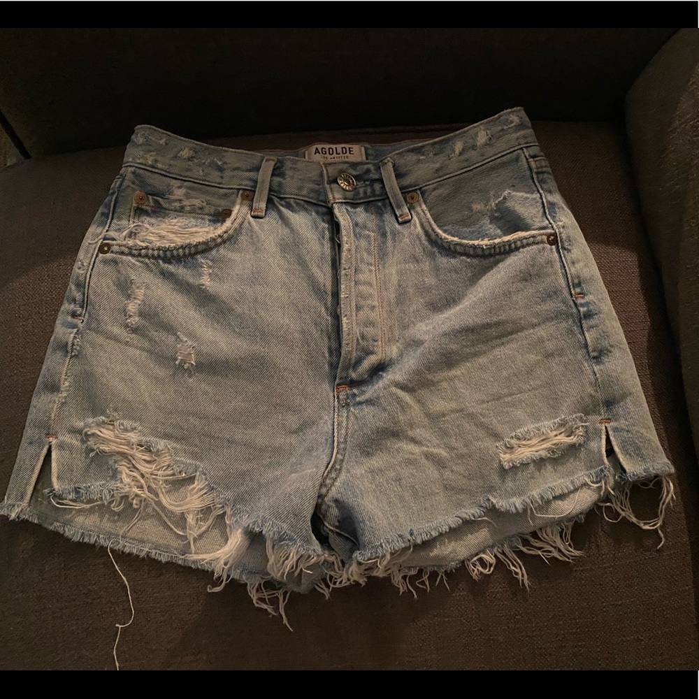 Agolde Parker Distressed Denim Shorts